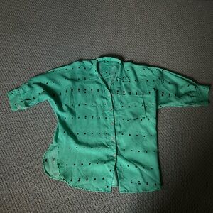 Elegant Green Women's Tunic with Geometric Design